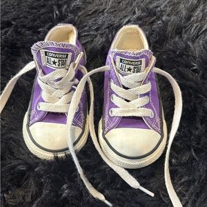 Converse Infant White and Purple Low-Top Sneaker